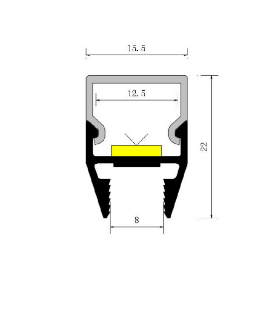 LED pour verre/planche profile X19-TKB03