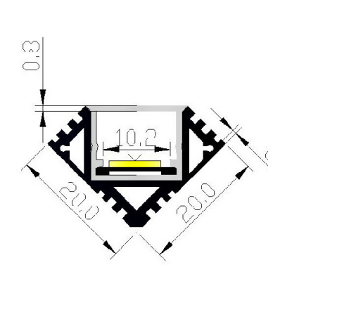 LED waterproof aluminium profile X19-T2020-3