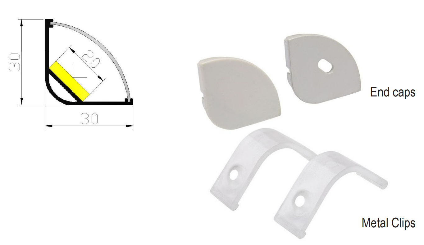 LED Coin profile LED Corner profile X19-T3030-1