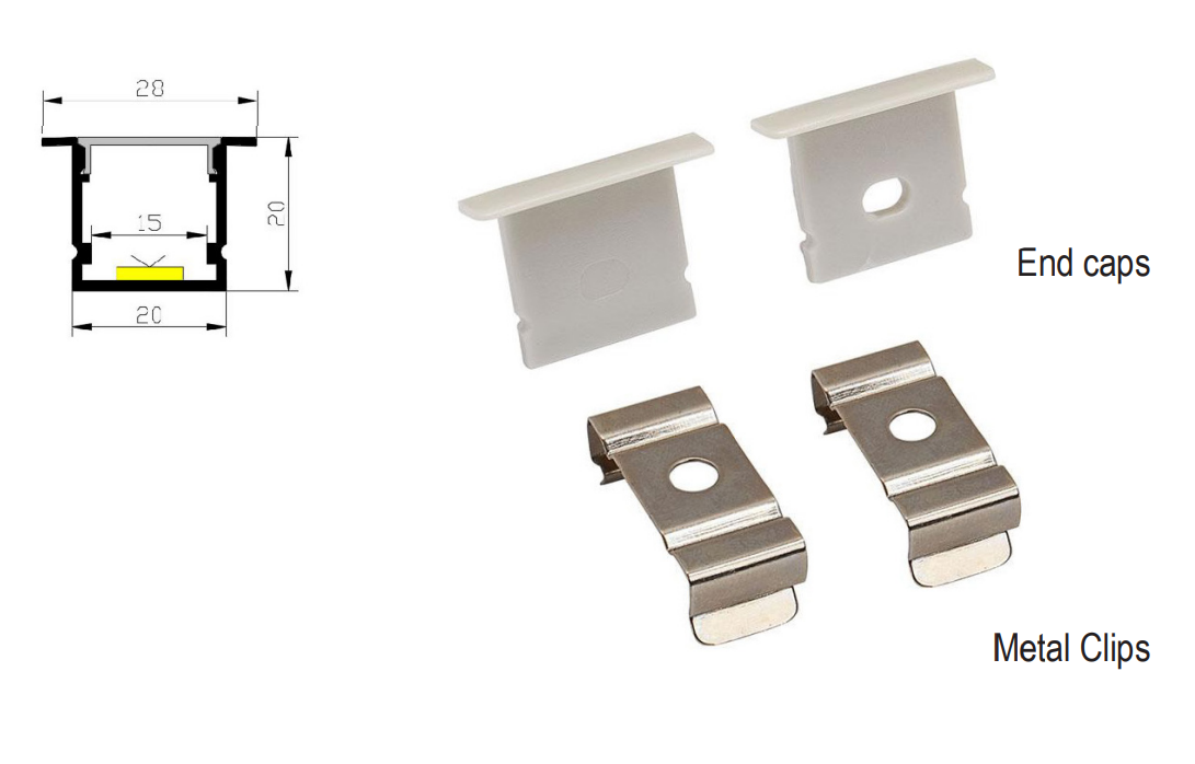 LED encastrée petit profile X19-T2020-2