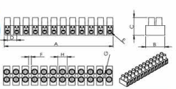 Bloc terminal de passage A07PA10-S STEEL/PA66 V0