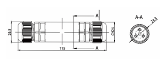 Connecteur mâle et femelle - A07JW17