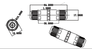 Connecteur mâle et femelle - A07JW17-S3P