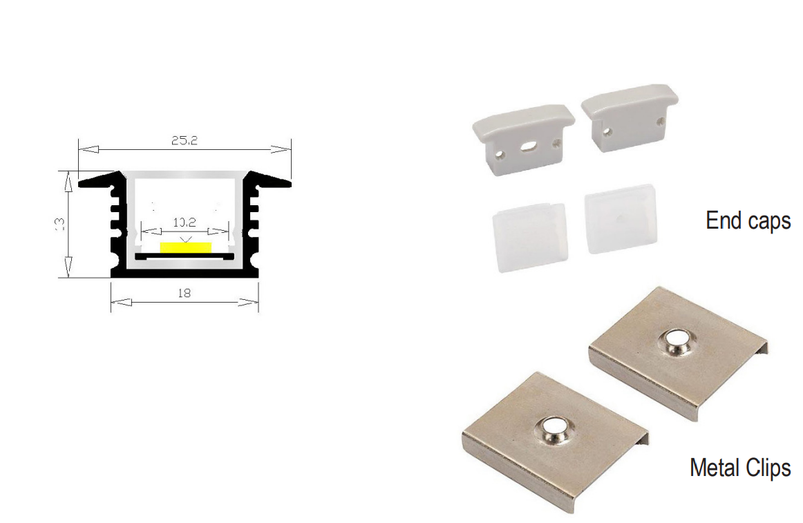 LED waterproof aluminium profile X19-T1813-3