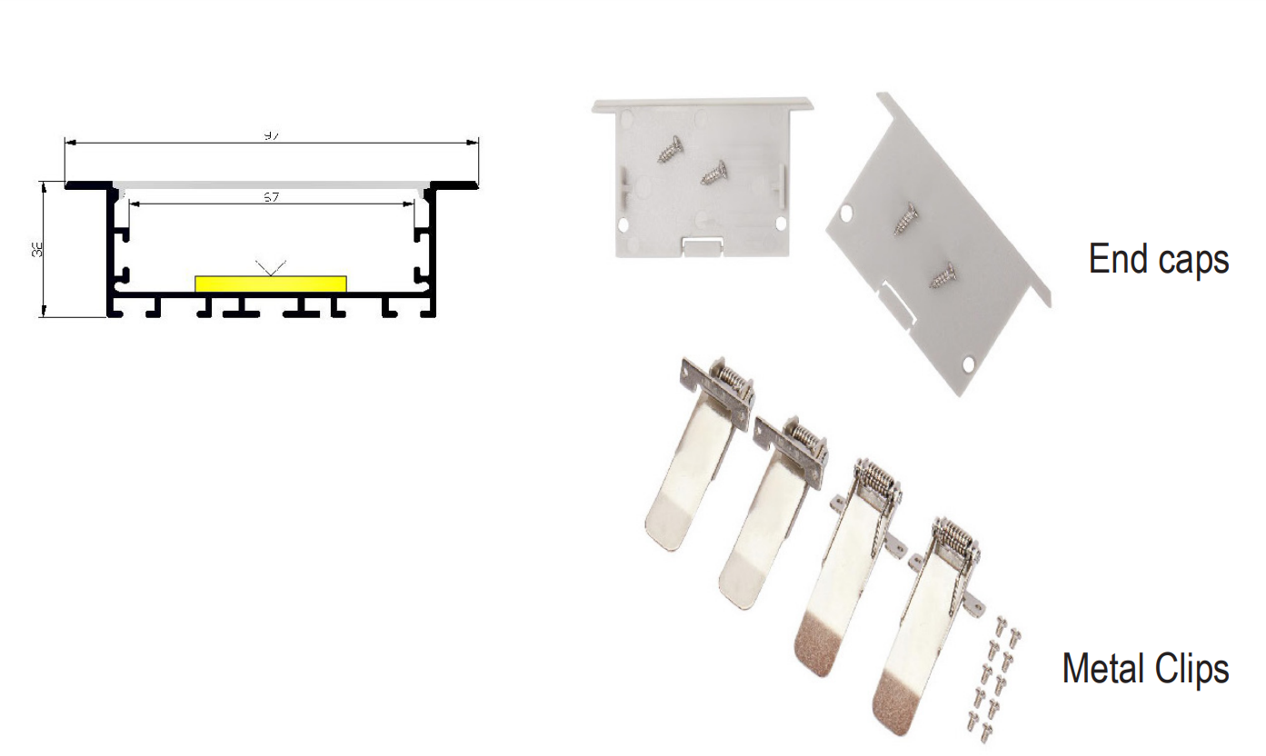 LED encastrée grand profile X19-T9732