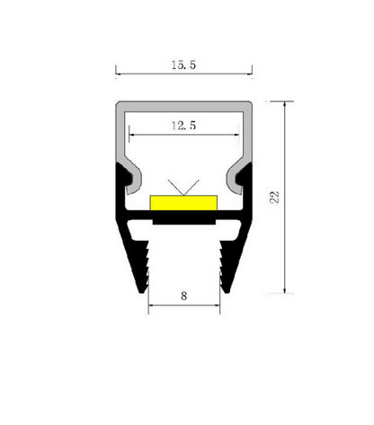 LED pour verre/planche profile X19-TKB03